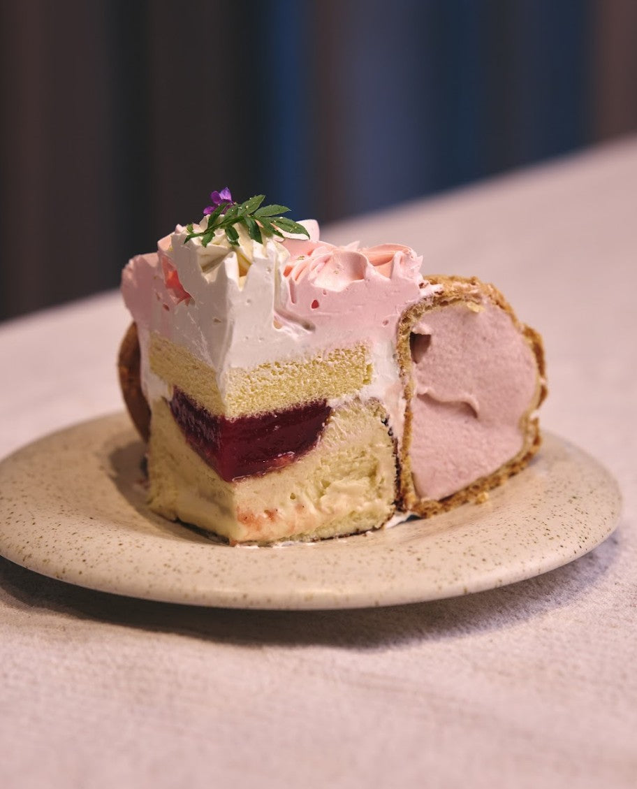 Strawberry Choux Basque Cheesecake